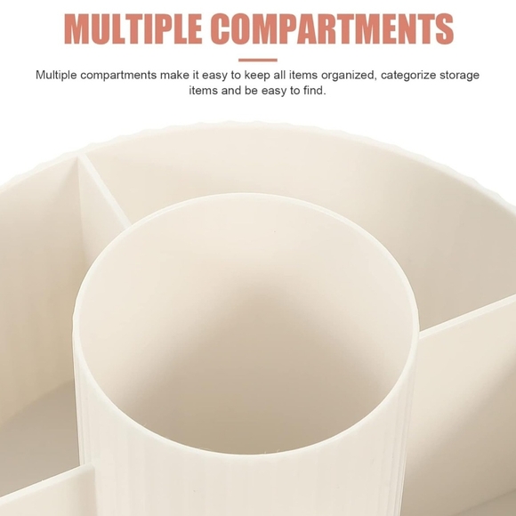 Elegant White Makeup Organizer with Gold Accents - Picture 3 of 9